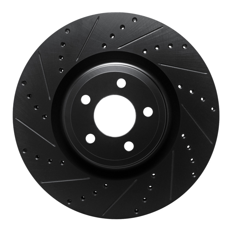 Ford Police Interceptor Utility Brake Rotor (1) - Front Left - R1 Concepts - Drilled & Slotted - Black - `20-`25 Ford Police Interceptor Utility Brake Rotor (1) - Front Left - R1 Concepts - Drilled & Slotted - Black - `20-`25